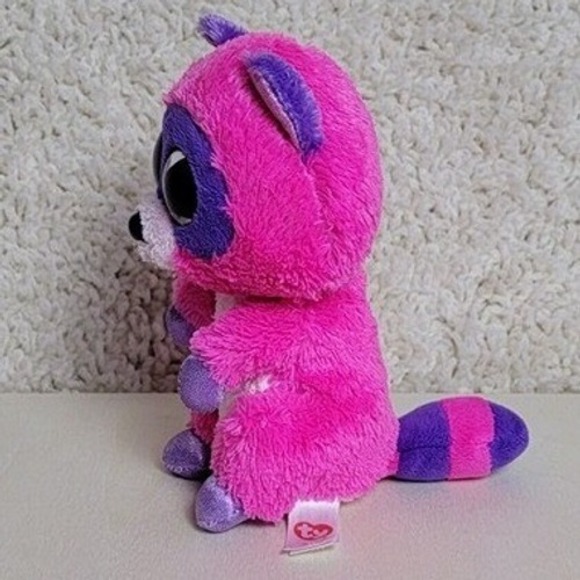 Ty Beanie Boos Darla Dragon and Fantasia Unicorn and Roxie Raccoon Plush Set - Picture 7 of 11